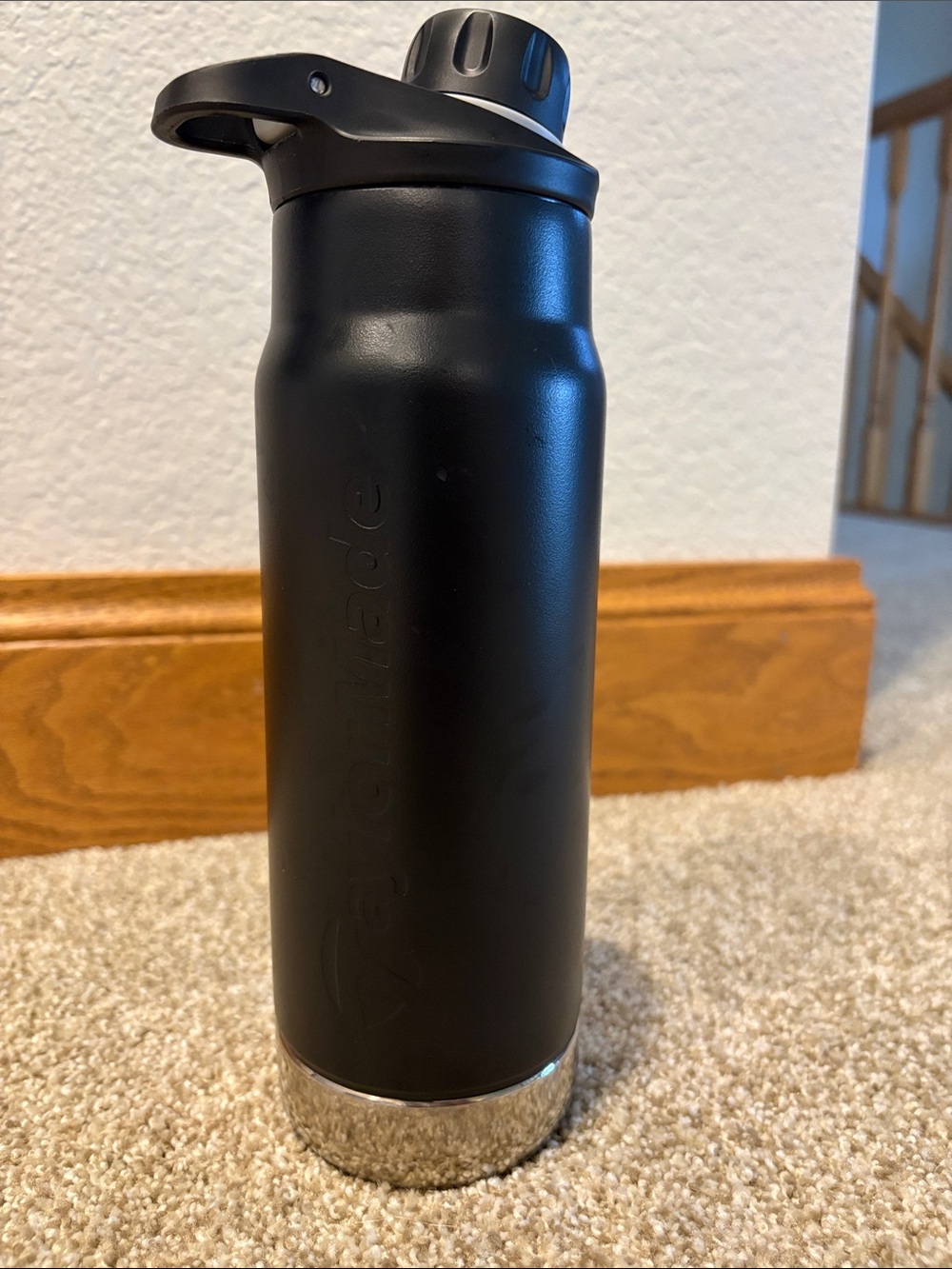 Taylor made Black Insulated Water Bottle with Flip-Top Lid